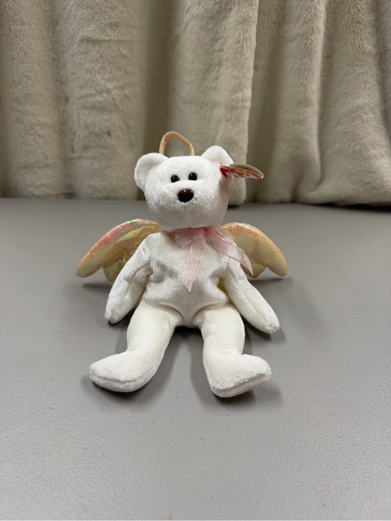 Other - White Plush Angel Bear with Iridescent Wings